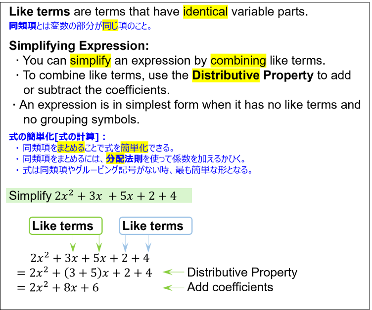 Illustrating how to simplify expressions with an example