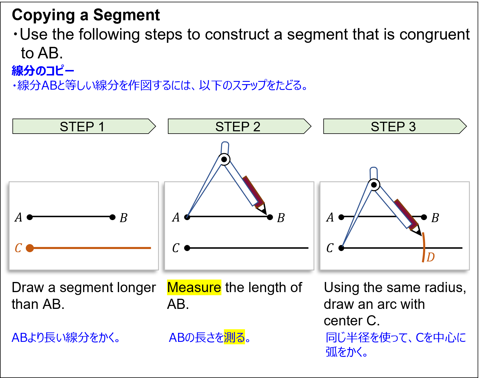 Illustrating how to copy a segment